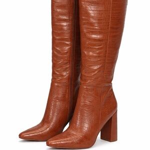 Simmi Croc Embossed Knee High Boots Size 10